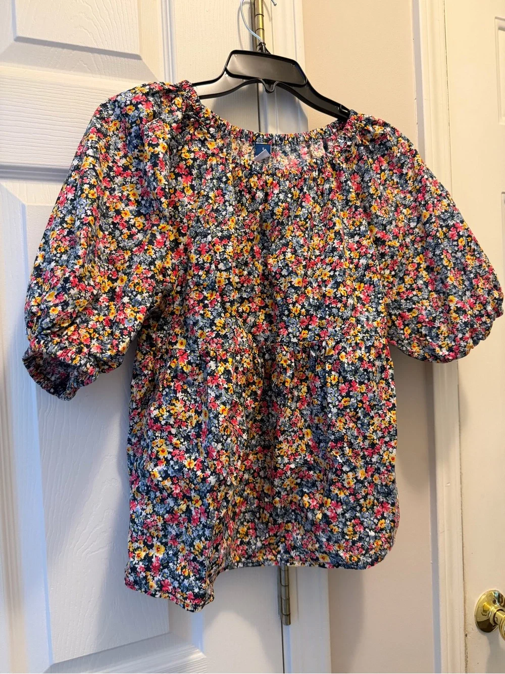 Old Navy Floral Puff-Sleeve Women’s Top - Multi